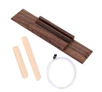 Ukulele Bridge Saddle - Raw Part Made of Bone Material, Unbleached Natural Finish, Straight Edge with Flat Base, Washer for Intonation Correction | Pre-sanded Width for Technicians, Modification
