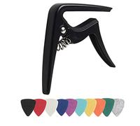 Ukulele Capo for Soprano, Concert, Tenor, Baritone Ukulele with felt picks (Matte Black)