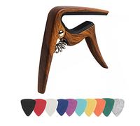 Ukulele Capo for Soprano, Concert, Tenor, Baritone Ukulele with felt picks (Walnut)
