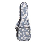 Ukulele Case Backpack Hawaiian Hibiscus Flower Pattern Thickened Padded Bag Large Capacity Dual Zipper Design Adjustable Straps for Concert Ukulele Storage and Travel Nylon (21 Inch) (23 Inch)