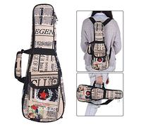 Ukulele Case, Concert Ukulele Case Paper Pattern Oxford Backpack With Adjustable Shoulder Strap Pocket 6mm Thicken Padded Baritone ④ Ukelele