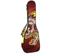 Ukulele Case Flaming Skull Ukulele Bag 23 Inch 10Mm Thick Padding Ukulele Cover With Storage Pocket