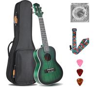 Ukulele Children Adults Guitar Children 23 Inch Soprano Ukulele Handcraft, Mahogany Wood Hawaiian Guitar with Strings Strap Picks Gig Bag Small Instrument Beginners Children's Guitar from 6 Years,