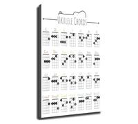 Ukulele Chords Poster Music Theory Wall Decor | Learn C G Am F and barre chords with this educational poster for beginner ukulele players(Unframed,16x24inch(40x60cm))