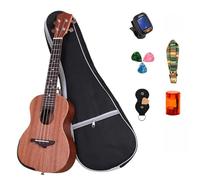 Ukulele Concert Saxophone Tenor 21" 23" 26" Sapele Ukulele Aquila Strings Optional Package Tuner(Color:2,Size:21)