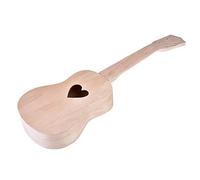 Ukulele DIY Set, Complete Heart-Shaped Craft Kit with Body Neck Fingerboard Bridge Strings for 4 String Ukulele, for Beginners Kids Music Education Gift Crafting Enthusiasts