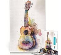Ukulele Jigsaw for Teenagers 1000 Pieces Mental Improve Play Uniform Size Precise Pieces Family Fun Night Activity (38x52cm)