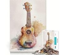 Ukulele Jigsaw Puzzles 1000 Recall Fun Play Burr Free Clean Cut Pieces Portable Travel Friendly Fun Game (50x75cm)