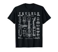 Ukulele Musical Instrument Uke Vintage Patent Drawing Print T-Shirt