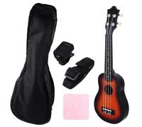 Ukulele Musical Instruments 1Set 12 Inches Ukulele Portable Lightweight Easy To Play Musical Instrument For Singing Practice(Black)
