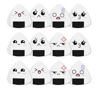 Ukulele Picks - 0.71mm - Rice Balls - Medium White Guitar Picks for Bass, Acoustic & Electric (Pack of 12)