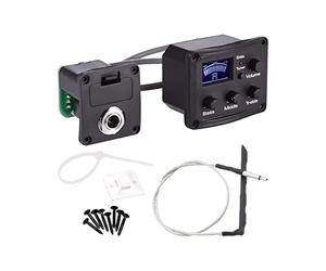 Ukulele Pickup - 10x7x4cm Piezo Tone Module, Abs Tuning Panel, Triple-Band Controller, Lcd Sound Preamp | Clear Resonance System for Acoustic Electric Violin Mandolin Bass Studio Performance