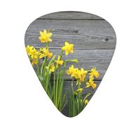 Ukulele Plectrums, Guitar Players Sampler 12 Piece, for Acoustic, Bass, and Electric Guitars-Bouquet of Daffodils print