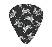 Ukulele Plectrums, Guitar Players Sampler 12 Piece, for Acoustic, Bass, and Electric Guitars-Bunny Rabbit print