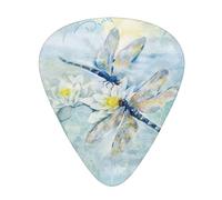 Ukulele Plectrums, Guitar Players Sampler 12 Piece, for Acoustic, Bass, and Electric Guitars-Dragonfly lotus print