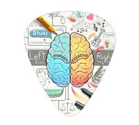 Ukulele Plectrums, Guitar Players Sampler 12 Piece, for Acoustic, Bass, and Electric Guitars-Human Brain print