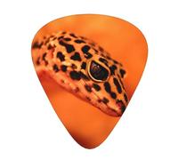 Ukulele Plectrums, Guitar Players Sampler 12 Piece, for Acoustic, Bass, and Electric Guitars-Leopard Little Gecko print