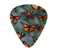 Ukulele Plectrums, Guitar Players Sampler 12 Piece, for Acoustic, Bass, and Electric Guitars-Monarch butterflies print