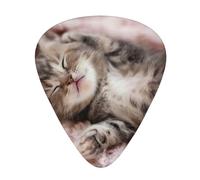 Ukulele Plectrums, Guitar Players Sampler 12 Piece, for Acoustic, Bass, and Electric Guitars-Sleeping Cat print