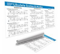 Ukulele Scales & Modes Poster - 18x36 Inch Canvas Chart for Soprano, Concert & Tenor Ukulele - Pentatonic, Blues, Major & Minor Scales - Printed on Canvas Reference