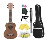 Ukulele Set 21 Inch Hawaiian Guitar4 Strings Sapele Love Shape Guitarra Ukulele(Color:B)