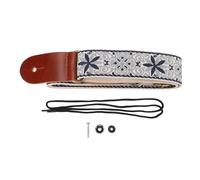 Ukulele Strap Embroidery Style Retro Metal Buckle Adjustable Breathable Shoulder Belt for Banjo Mandolin Gift for Musicians Durable Nylon Leather 77 134cm Length 4cm Width (Style 2)