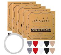Ukulele String Set - 5 Sets Nylon Strings with British Felt Picks | Universal Replacement for Four String Guitar | Ideal for Concert, Soprano, Tenor, Ukuleles, Music Practices, Beginners