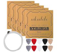 Ukulele Strings Pack - Nylon Four Course Replacement Kit Felt Picks | Concert Soprano Tenor Compatible | Clear Tone Stable Tuning Durable Performance Practice Stage Studio