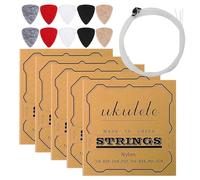 Ukulele Strings Set - 4 Inch Nylon | Replacement String - 5 Pack Universal Nylon Ukulele Strings with Picks for Soprano Tenor Guitar Accessories Pair