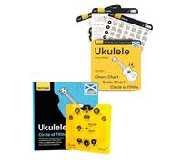 Ukulele Theory Power Bundle - Circle of Fifths Decoder Wheel + 78-Page Theory & Songwriting Guide Book + 3-Laminated Ukulele Chord Chart Cheat Sheets - Learn Chords, Scales, Keys & Progressions
