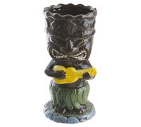 Ukulele Tiki Mug 400ml Ceramic Brown Tropical Design