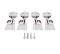 Ukulele Tuners Set - 4 Pieces Fully Enclosed Oval Handle, Universal Fit for Most Ukuleles, Sturdy Metal Durable Design, Portable & Easy to Install with Screws