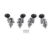 Ukulele Tuning Peg Set, Metal 4 - Piece, 2L2R, Silver Classical Style - Accurate Tuning, Durable Metal Construction, Fits Soprano & Concert Models