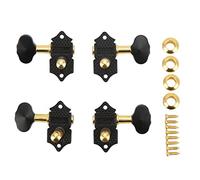 Ukulele Tuning Pegs Metal 2 Left 2 Right Machine Head Tuners with Screws and Ferrules for Soprano Concert Tenor Ukuleles, Bass & 4 - String Guitars