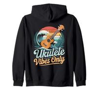 Ukulele Vibes Only Tropical Music Player Paradise Zip Hoodie