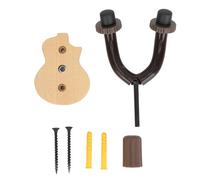 Ukulele Wall Mount Hanger Elegant Stylish Wooden Ukulele Stand Holder for Home Studio Exhibition Solid Mahogany Iron Rubber 12.7x4.4x7.6cm (Wood Color)