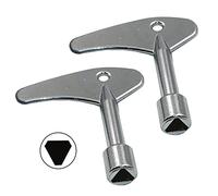 UKUSI 2PCS Inner Triangle Spanner Key, Stainless Steel Multi-Functional Utilities Key Elevator Emergency Lift Door Release Triangle Lock Keys