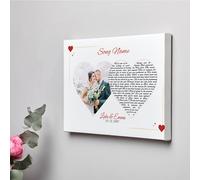 UKustomize Personalised Song Lyrics for Photo & Words Canvas, Wedding Vows, or Poem Keepsake | Love & Valentine’s Gift for Couples,First Dance gift