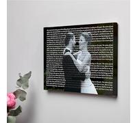 UKustomize Personalised Song Lyrics Photo & Words Canvas, Wedding Vows, or Poem Keepsake | Anniversary & Valentine’s Gift for Couples