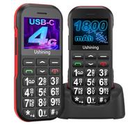 ukuu 4G Volte Big Button Mobile Phone for Elderly, 1.8 inch LCD Display SIM-Free & Unlocked Mobile Phones 1800mAh Long Standby Easy to Use Basic Mobile Phone with USB-C Charging Dock - Black
