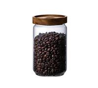 UKYLIN Glass Food Storage Container, Food Storage Jars with Bamboo Airtight Lids, Clear Food Storage Canister for Coffee Beans Loose Tea Nuts Sugar Candy Spice (750ml 26 oz)