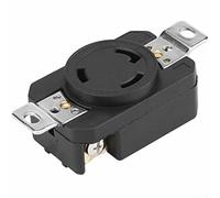 UL Certified Replacement for NEMA 30R 3 Wire 30Amp 250Volt Female Generator Socket with Nylon Cord Clamps and Visual Inspection Cover