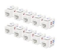 [UL Listed] Cable Matters 10-Pack Cat6 RJ45 Keystone Jack, White | RJ45 Keystone Jack for Patch Panel and Wall Plate, Ethernet Modular Jack