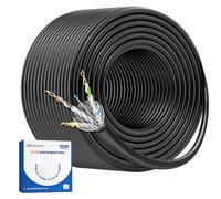 [UL Listed] Cable Matters 10Gbps 23AWG Shielded Cat 6A Cable, 500ft, Black | In-Wall CM Rated, S/FTP, Solid Bare Copper, for Keystone Jacks and Patch Panels, Cat6A Bulk Ethernet Cable