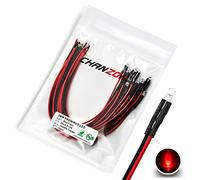 [UL Wire] Chanzon 20 pcs Pre-Wired 3mm Red Blinking LED Diode Lights (Clear Round Transparent Lens DC 12V) with 680 ohms 1/4W Resistor and 24awg Wire Indicator Light Emitting Diodes Bulb Lamp