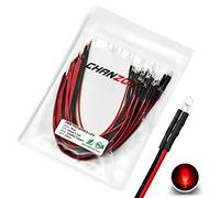 [UL Wire] Chanzon 20 pcs Pre-Wired 3mm Red LED Diode Lights (Clear Round Transparent Lens DC 12V) with 680 ohms 1/4W Resistor and 24awg Wire Indicator Light Emitting Diodes Lighting Bulb Lamp