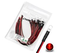 [UL Wire] Chanzon 20 pcs Pre-Wired 5mm Red Blinking LED Diode Lights (Clear Round Transparent Lens DC 12V) with 680 ohms 1/4W Resistor and 24awg Wire Indicator Light Emitting Diodes Bulb Lamp