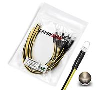 [UL Wire] Chanzon 20 pcs Pre-Wired 5mm Warm White LED Diode Lights (Clear Round Transparent Lens DC 12V) with 560 ohms 1/4W Resistor and 24awg Wire Indicator Light Emitting Diodes Lighting 5mmled