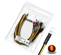 [UL Wire] Chanzon 20 pcs Pre-Wired 5mm Yellow LED Diode Lights (Clear Round Transparent Lens DC 12V) with 680 ohms 1/4W Resistor and 24awg Wire Indicator Light Emitting Diodes Lighting Bulb 5mmled