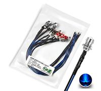 [UL Wire] Chanzon 5 pcs 8mm Panel Mount + 5mm LED Blue Pilot Diode Light (Clear Transparent Round Lens) 12V Universal Flush Mount Dash Board Indicator Panel Socket Lights Bulb Lamp for Cars Boats